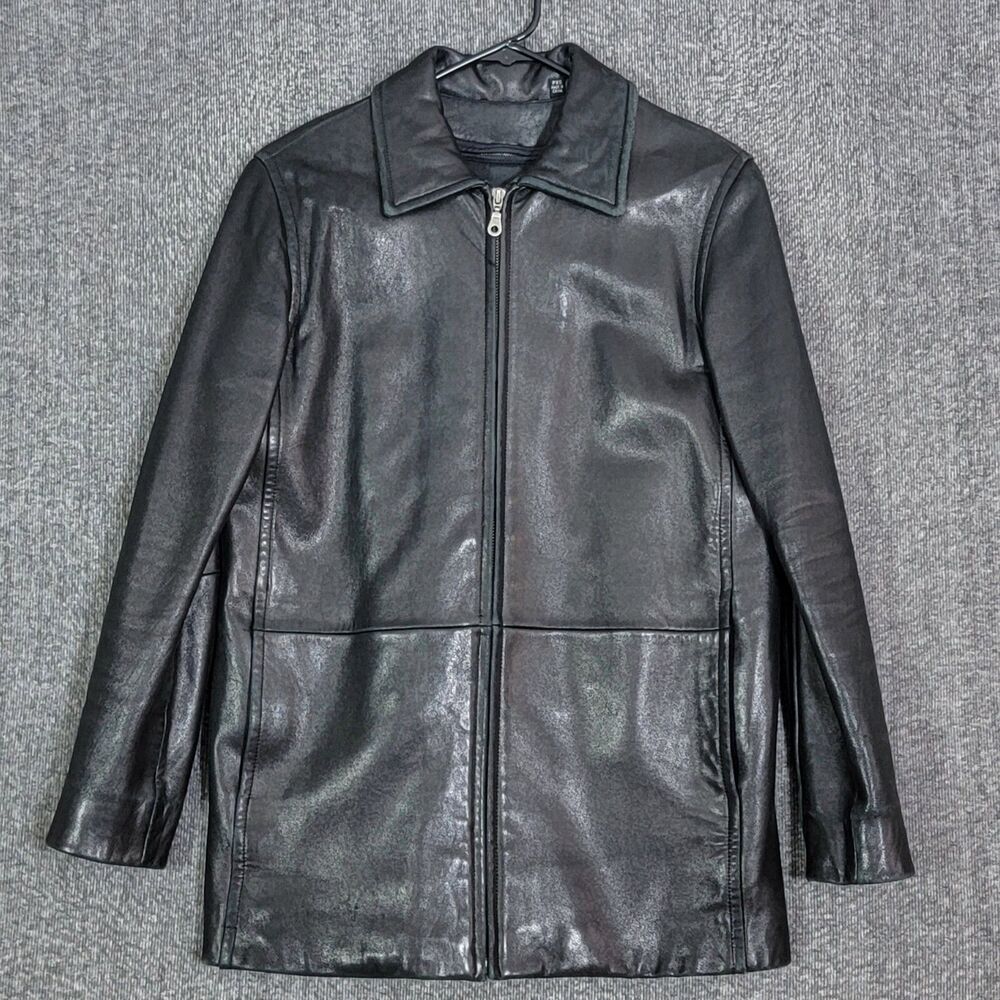 Tibor Jacket Womens PXS Black Leather Car Coat Removable Thermolite Lining